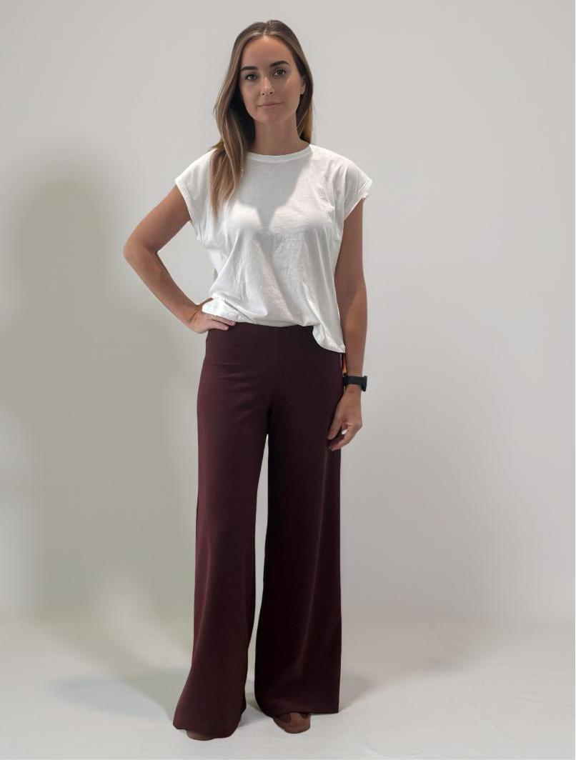 BURGUNDY PALAZZO PANTS