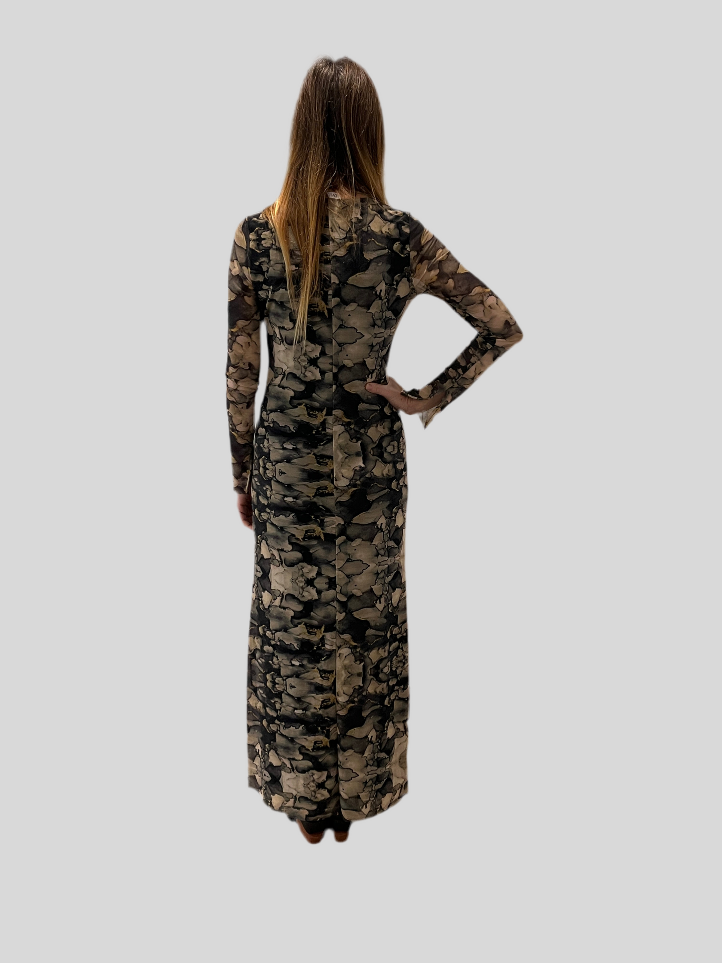 AMELIA PRINTED MESH DRESS