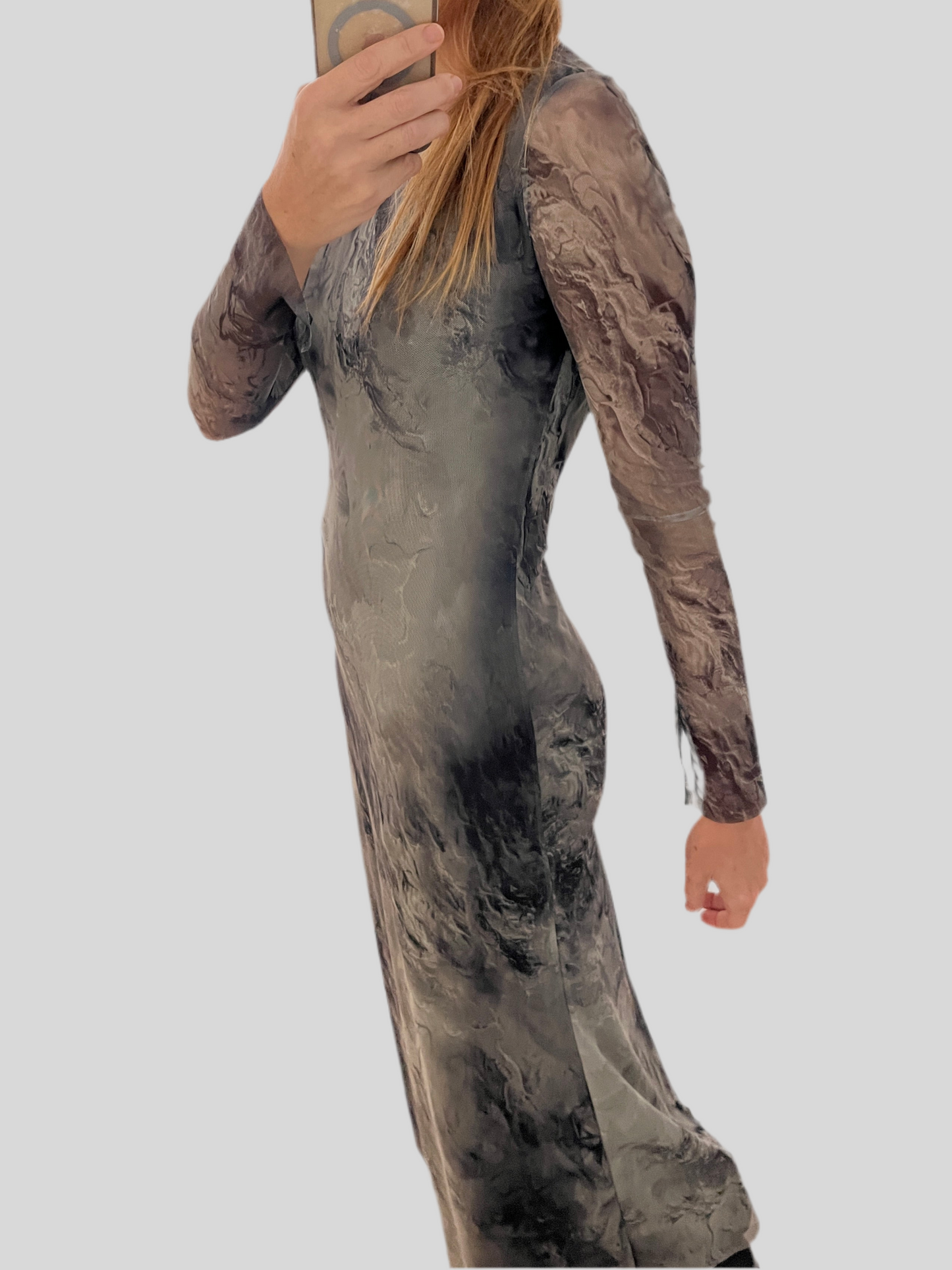 AIDA PRINTED MESH DRESS