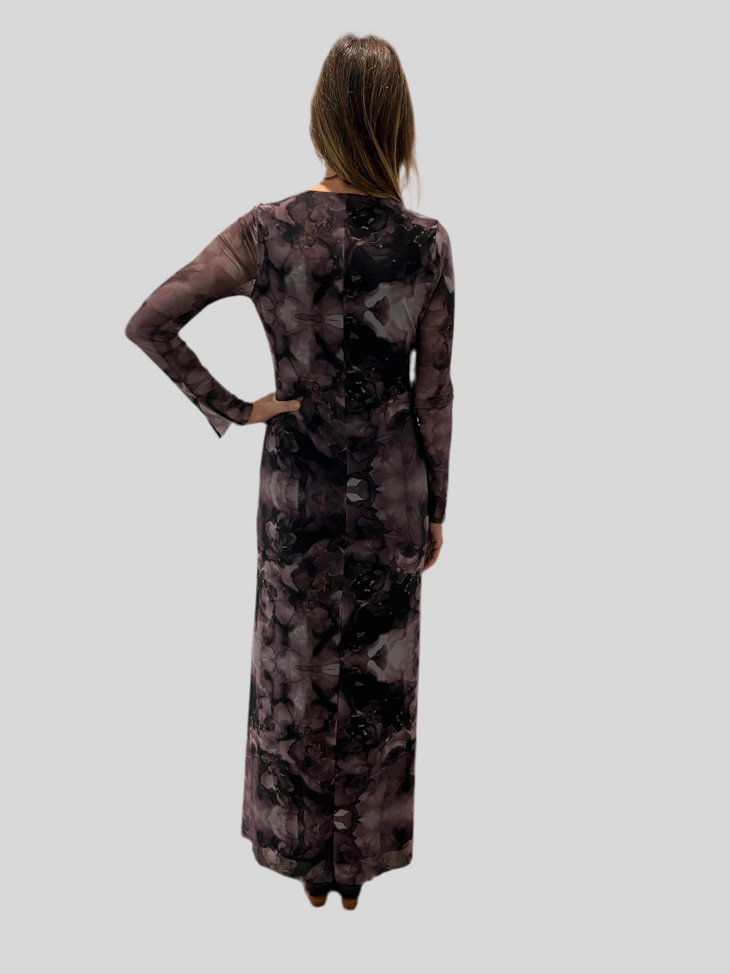 ARIANA PRINTED MESH DRESS