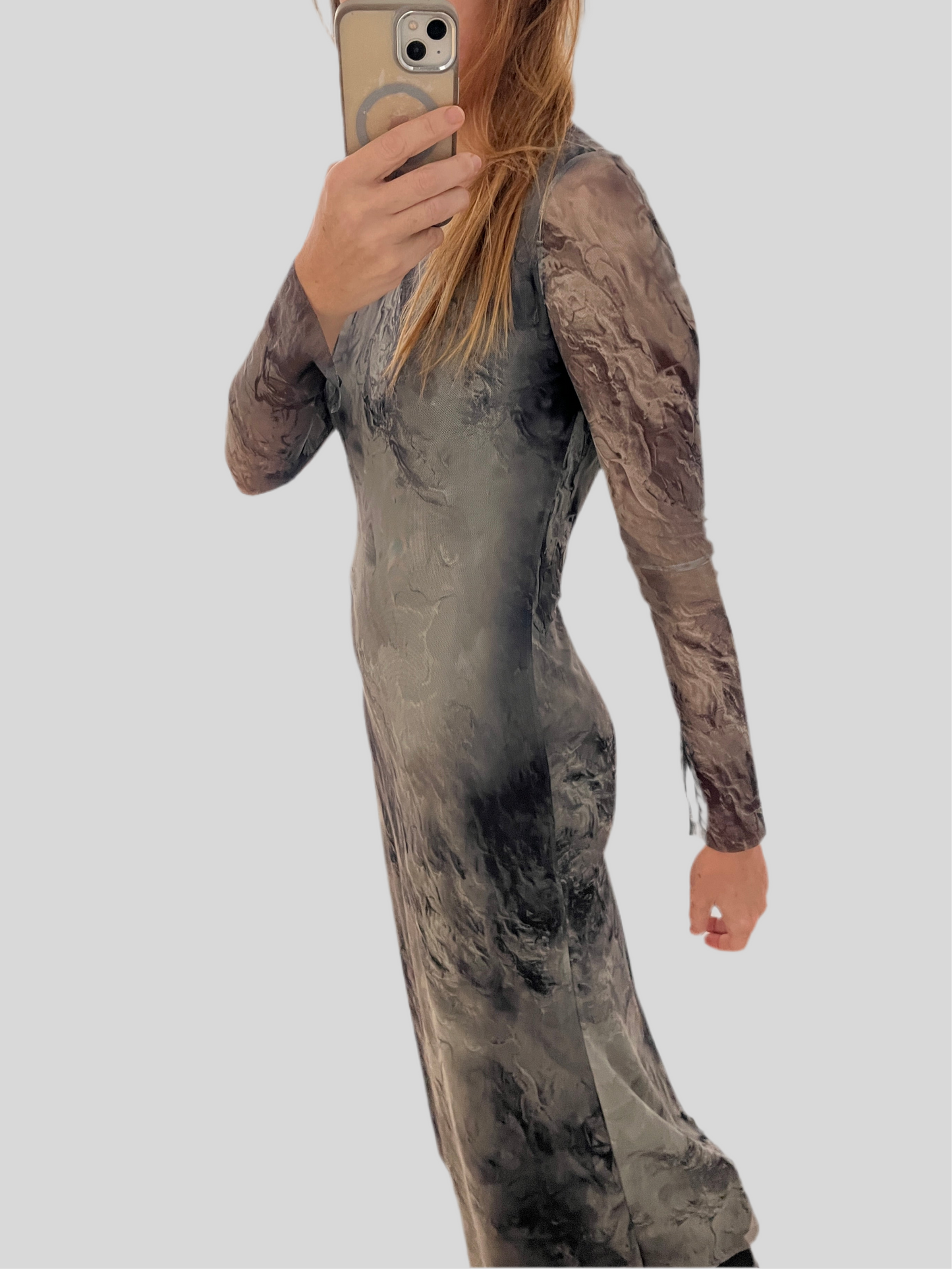 AIDA PRINTED MESH DRESS