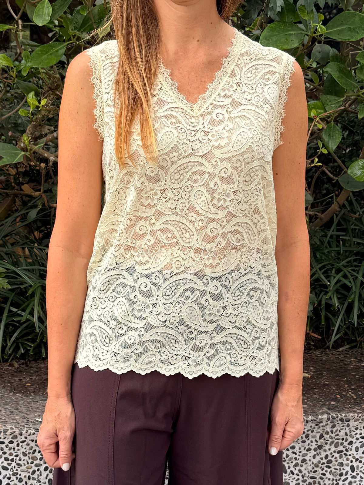 AMALFI LACE TOP - BUTTER YELLOW