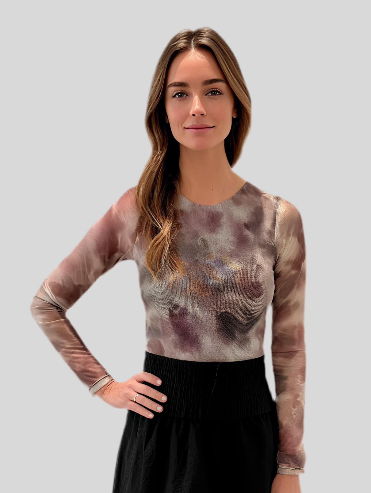 PRINTED MESH BODYSUIT CLOE