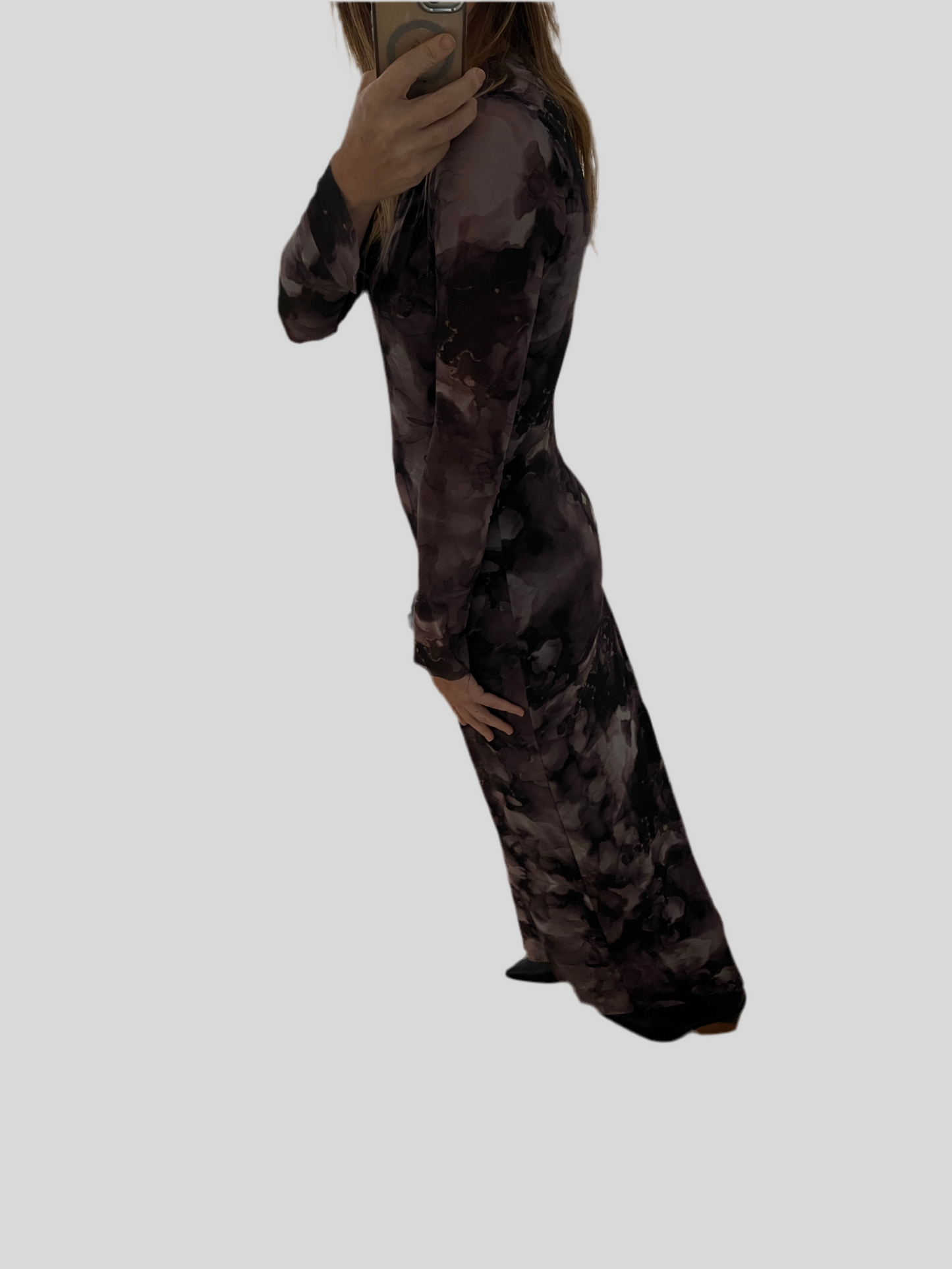 ARIANA PRINTED MESH DRESS