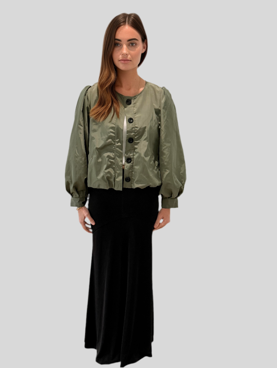 MILITARY GREEN NYLON BALLOON JACKETS