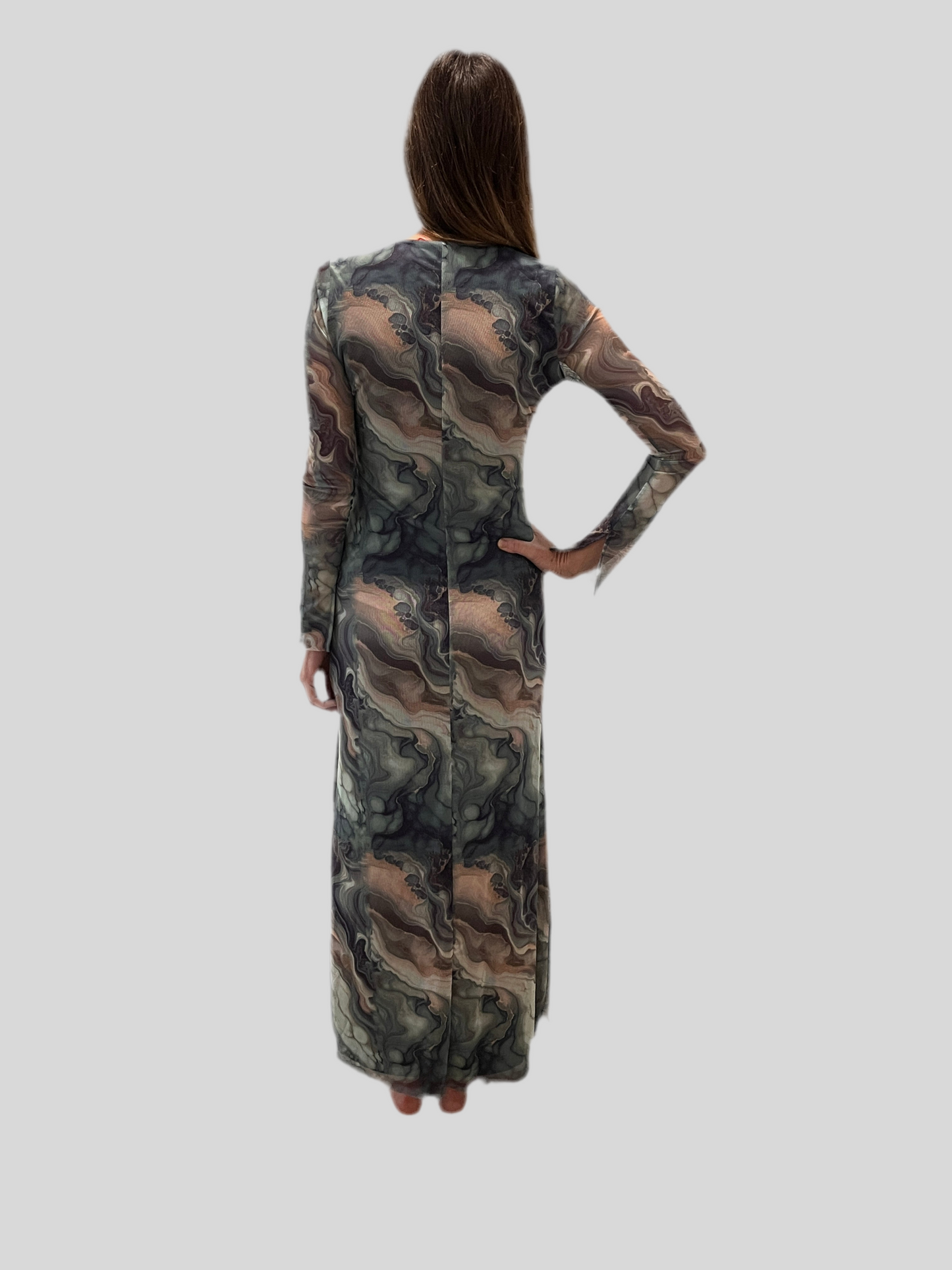 ALANA PRINTED MESH DRESS