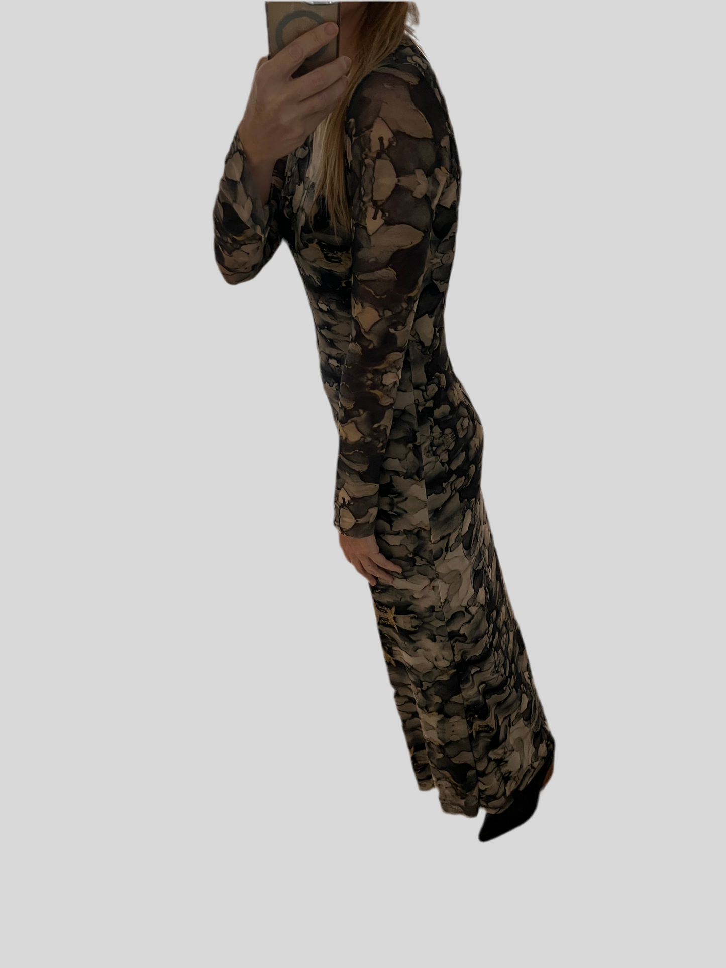 AMELIA PRINTED MESH DRESS