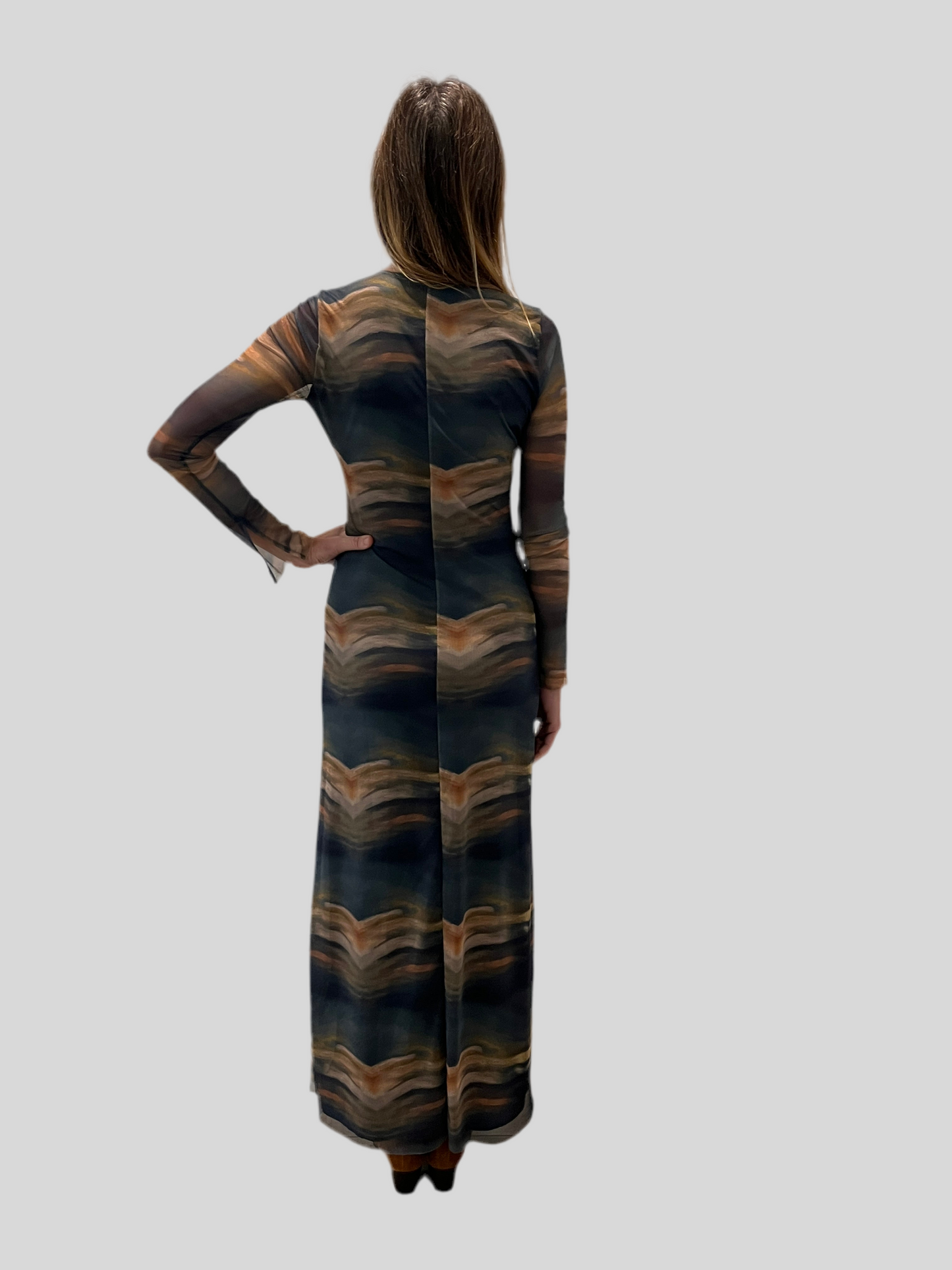 ANDREA PRINTED MESH DRESS
