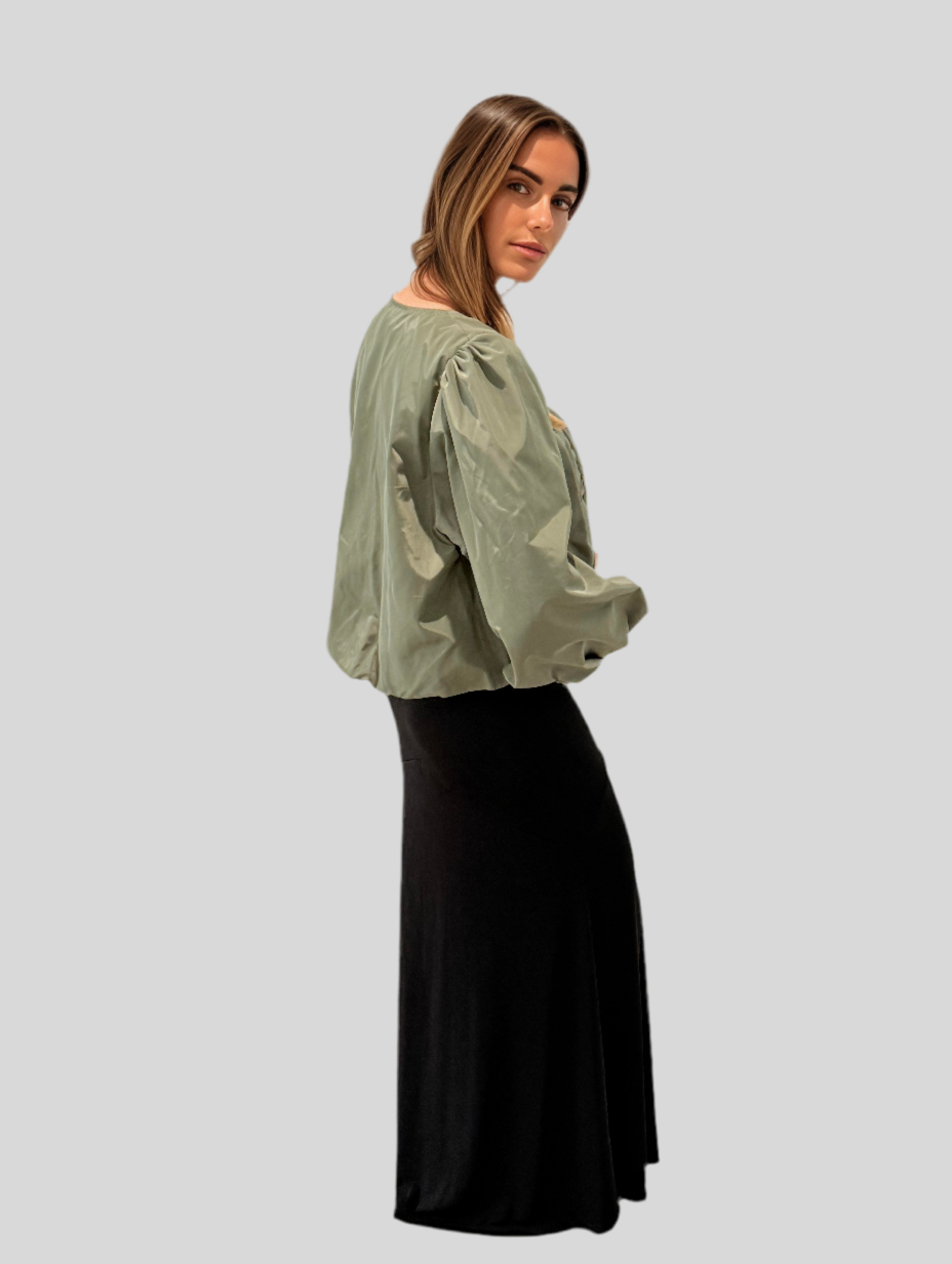 MILITARY GREEN NYLON BALLOON JACKETS
