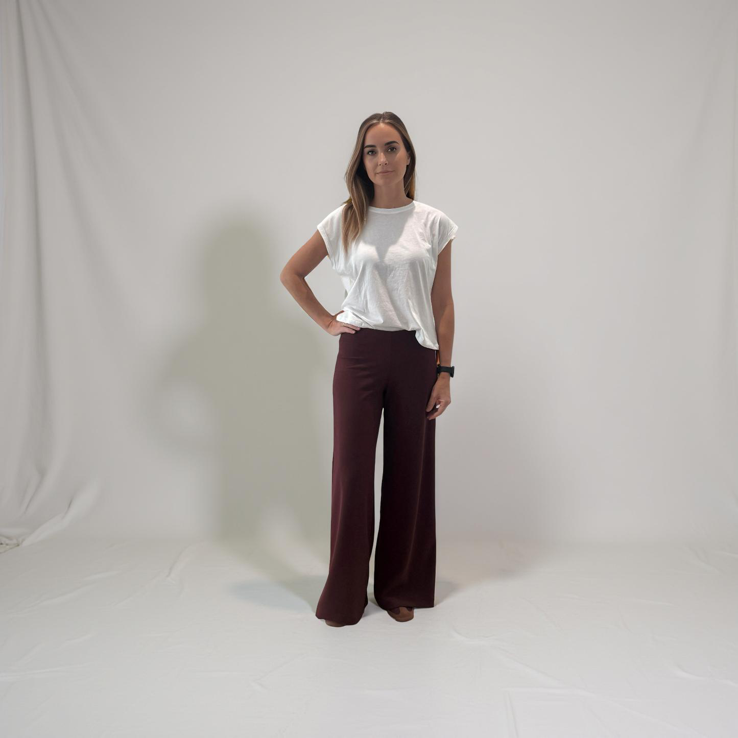 BURGUNDY PALAZZO PANTS