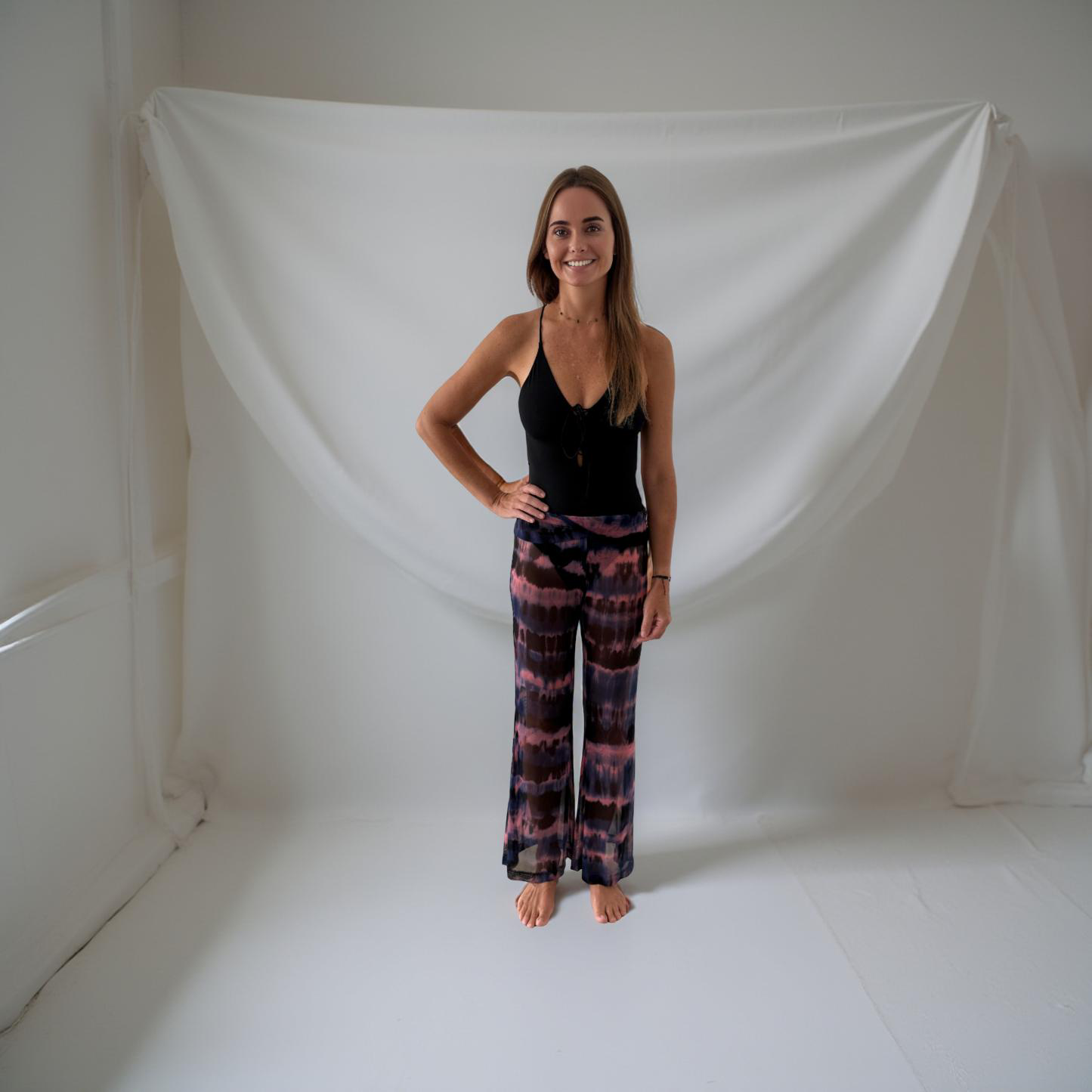 STRAWBERRY & BLACK PRINTED TULLE PANTS