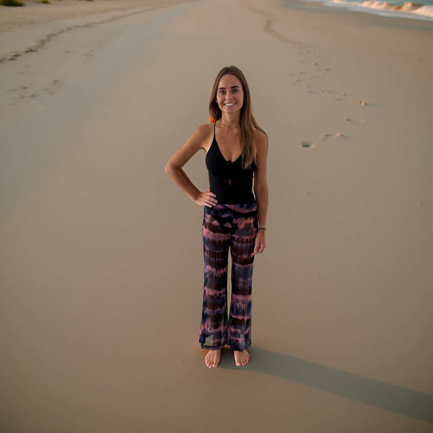 STRAWBERRY & BLACK PRINTED TULLE PANTS