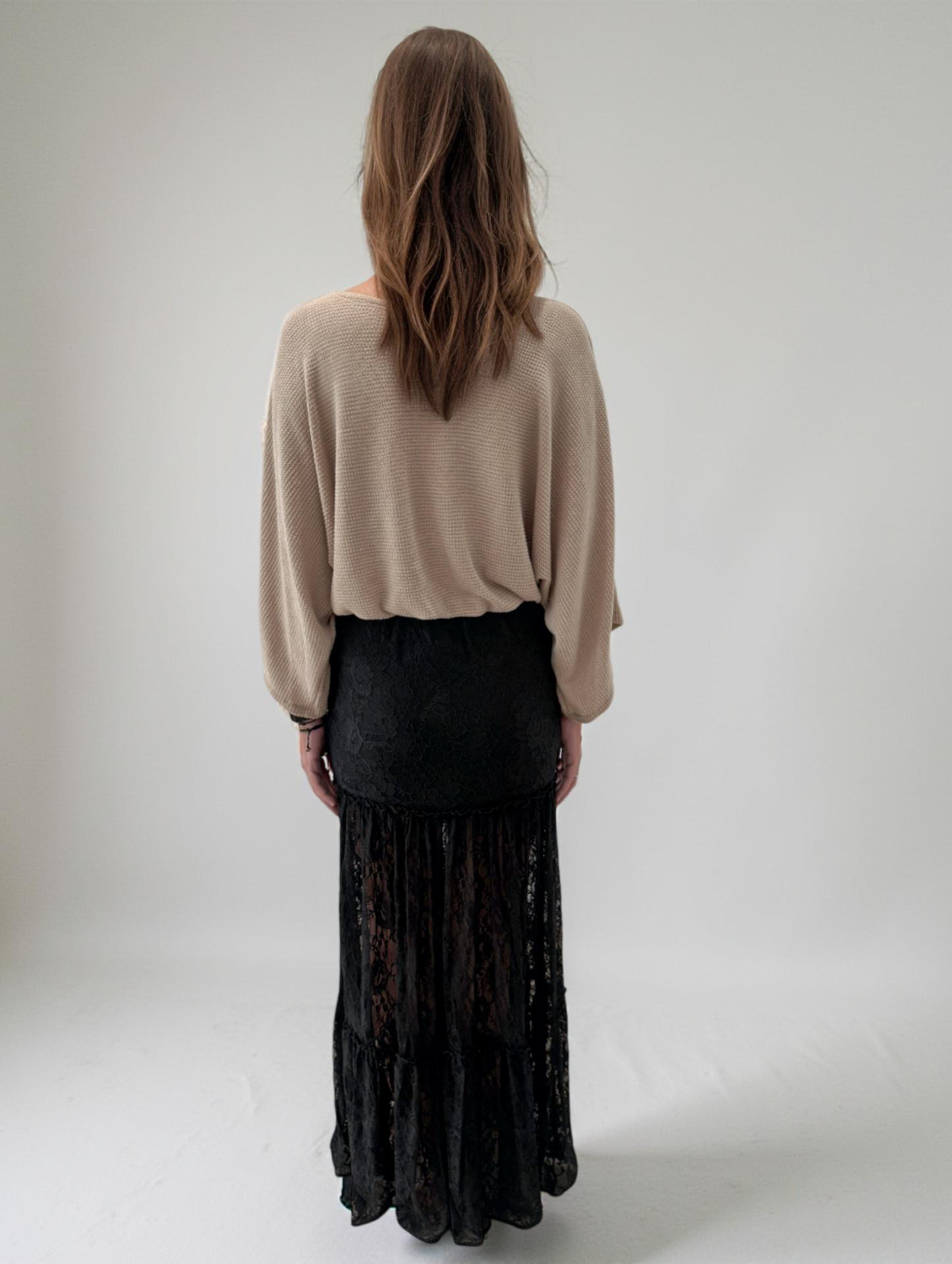 BLACK LACE SKIRT