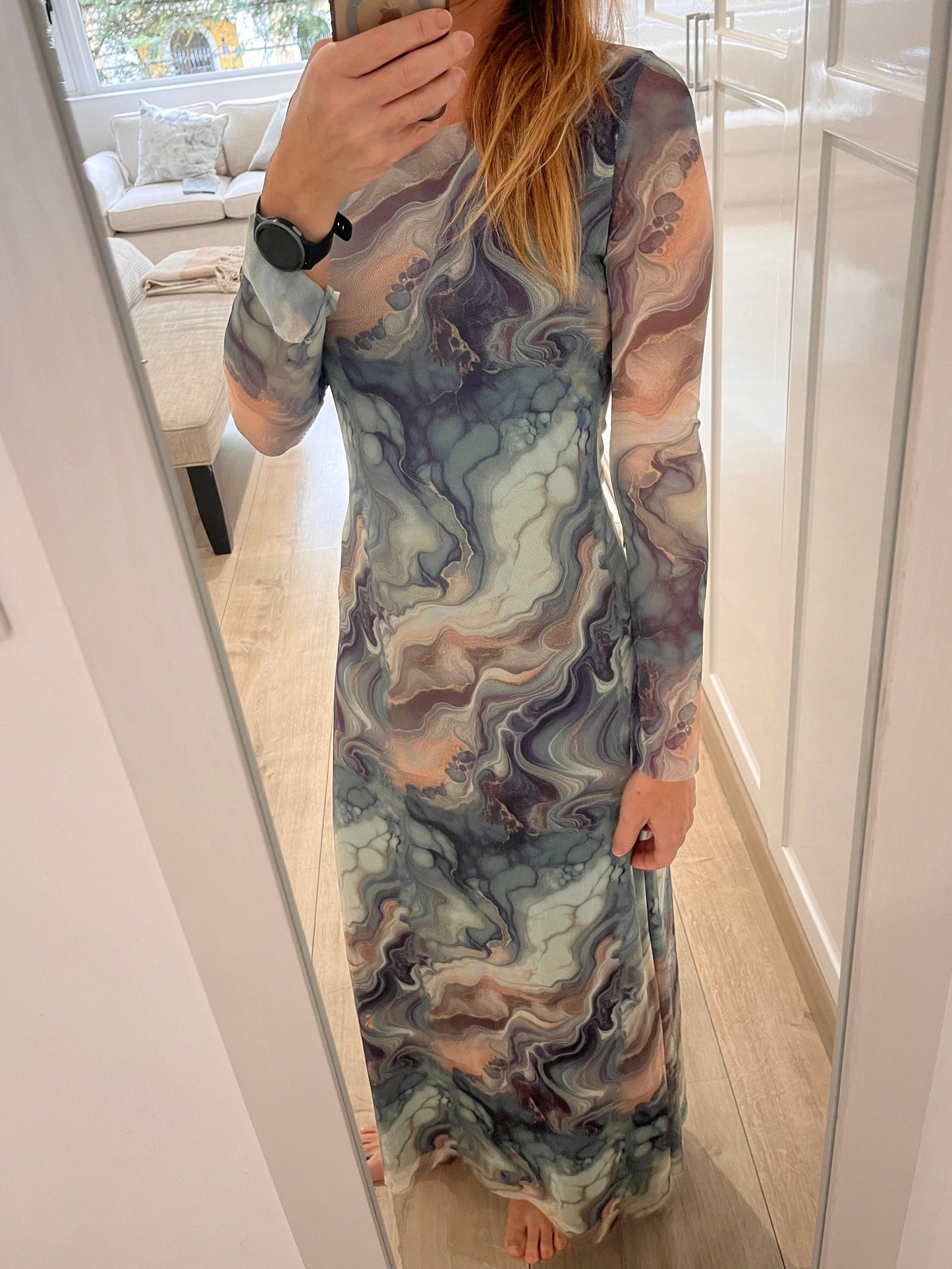 ALANA PRINTED MESH DRESS