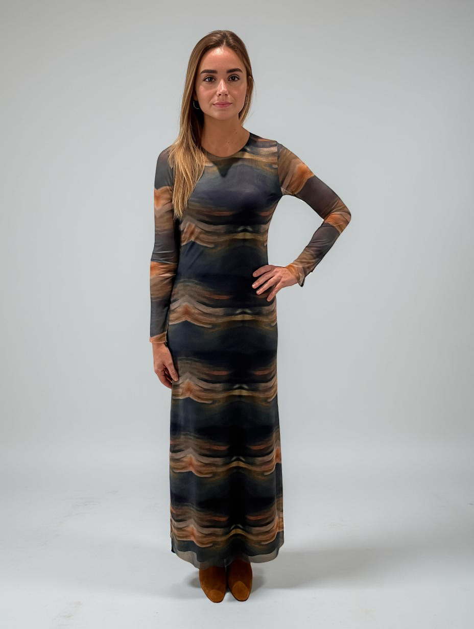 ANDREA PRINTED MESH DRESS