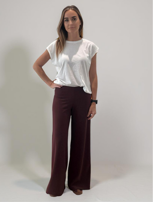 BURGUNDY PALAZZO PANTS