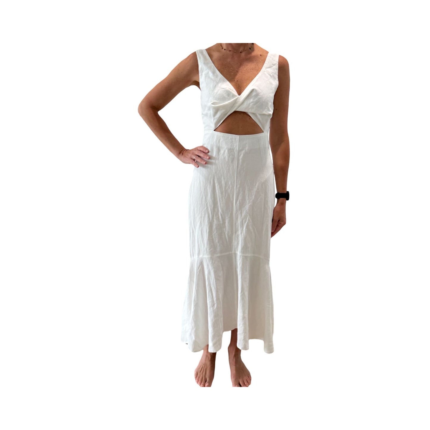 WHITE LINEN DRESS