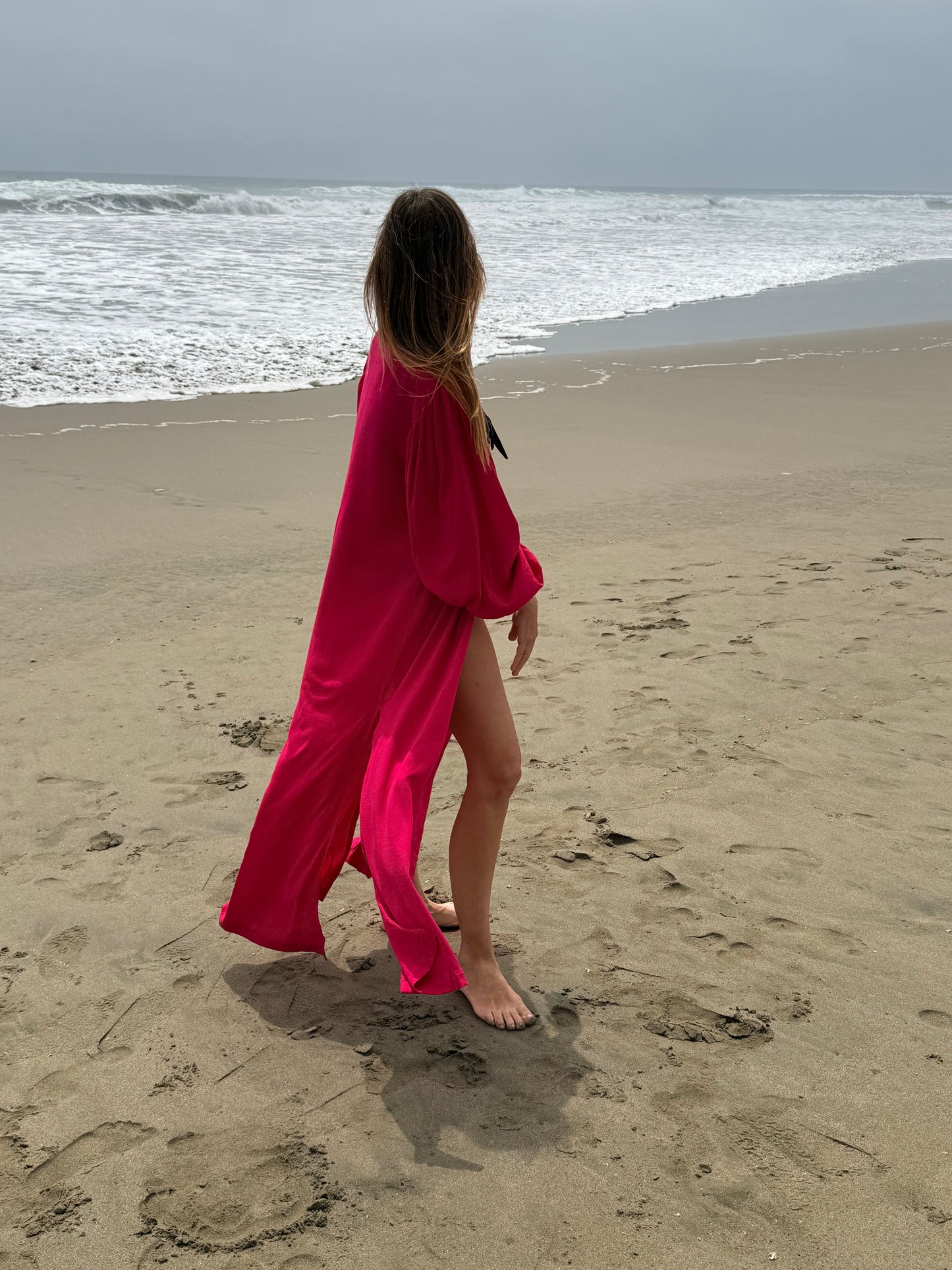 BEACH COVER-UP FUCSIA