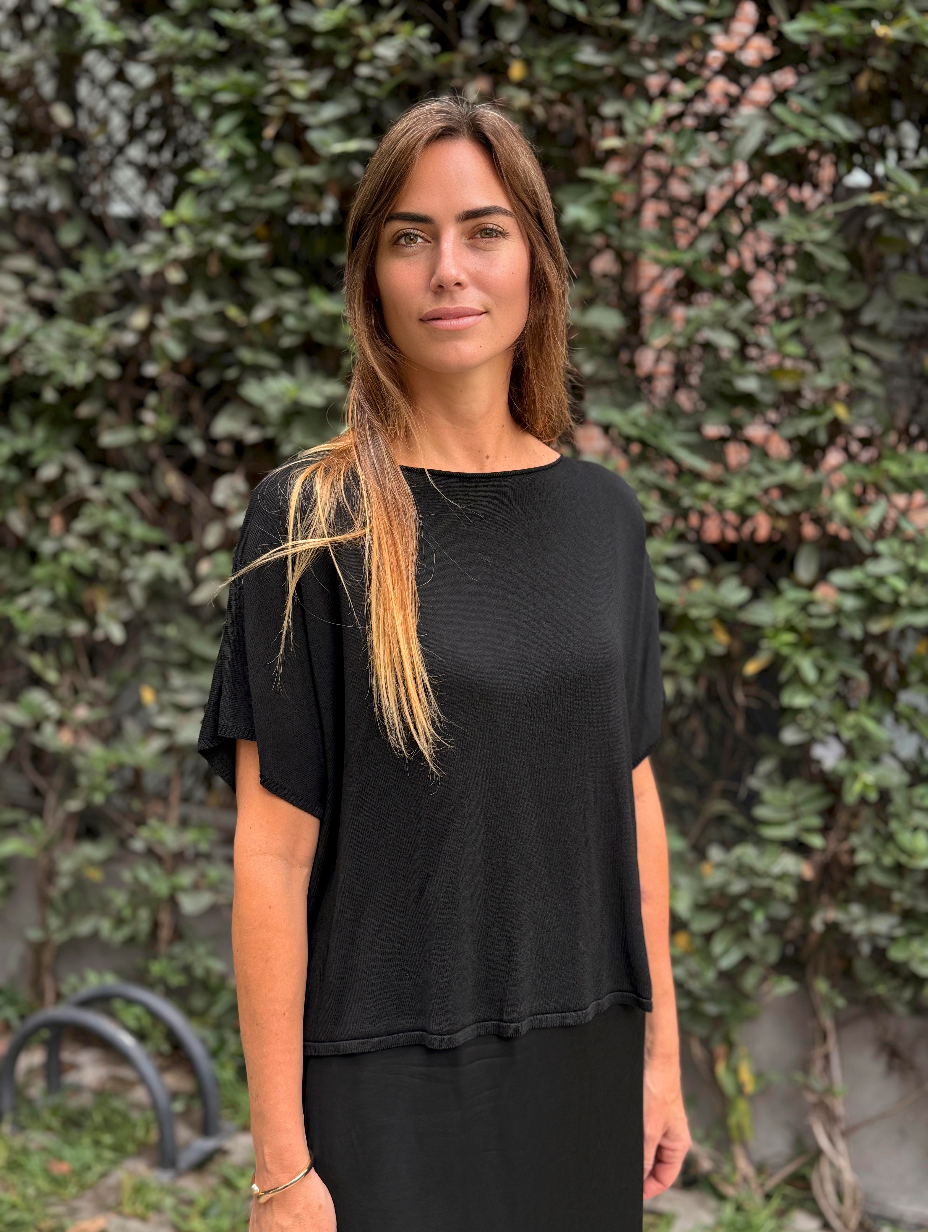 CAMILLE KNIT TOP - BLACK NOIR