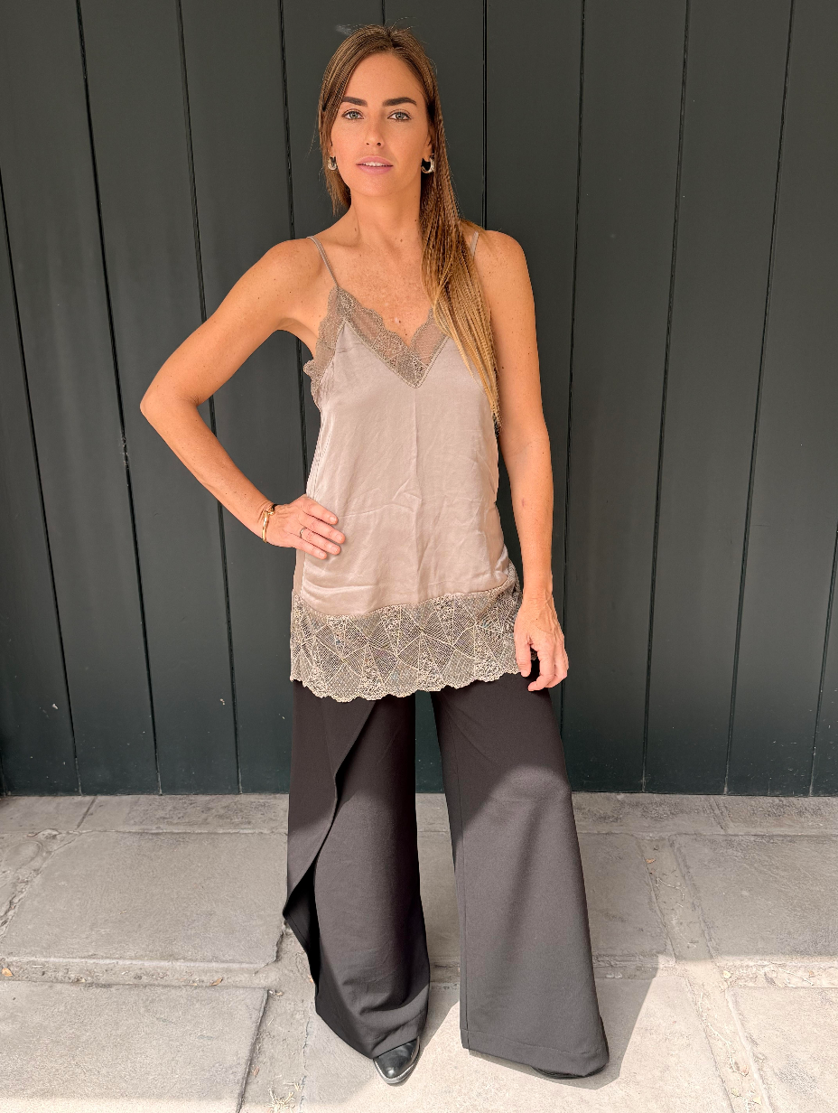 AMELIE LACE CAMI- MUSHROOM TAUPE