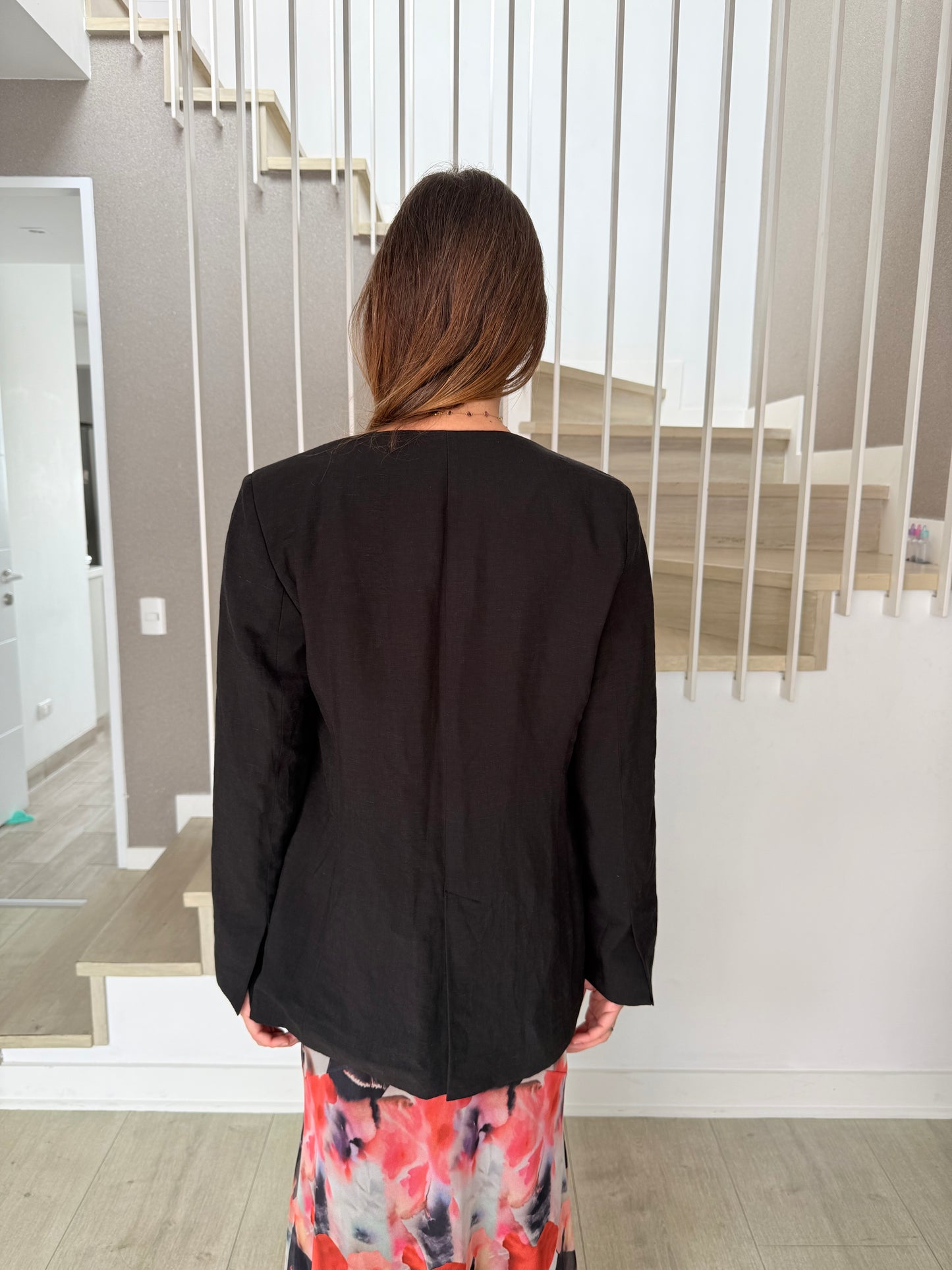 BLACK LINEN BLAZER