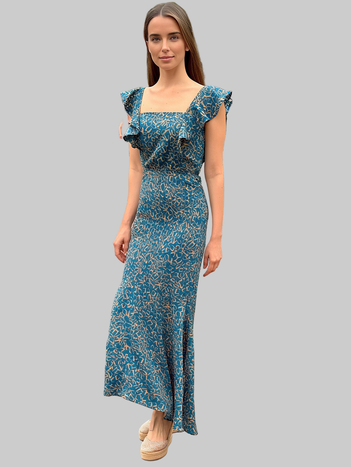 LINA PRINTED SILK DRESS
