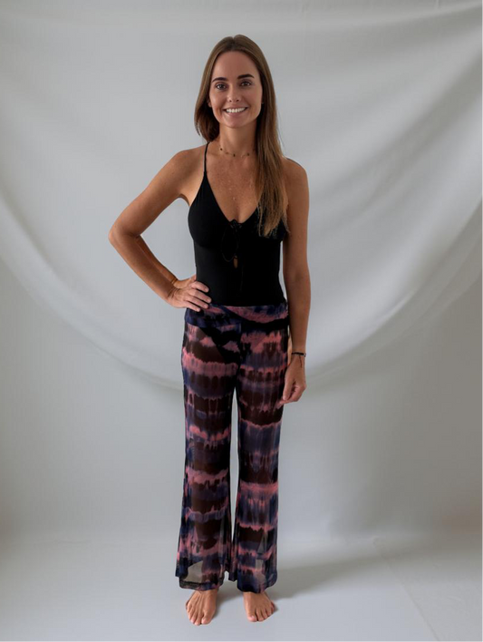 STRAWBERRY & BLACK PRINTED TULLE PANTS