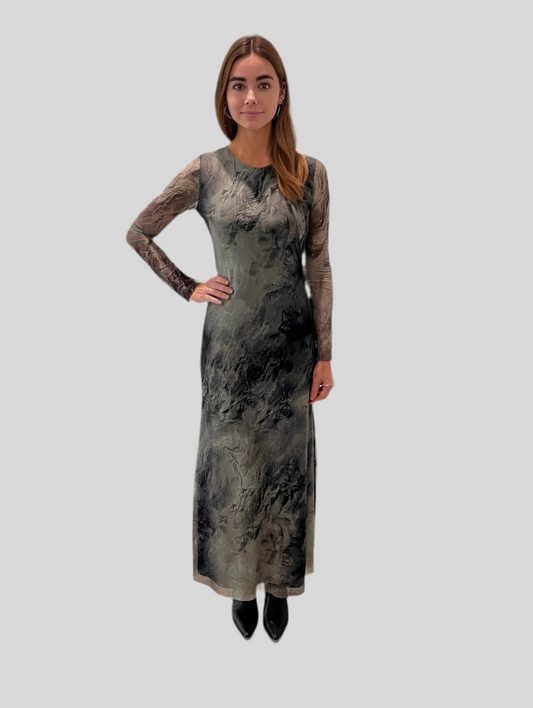 AIDA PRINTED MESH DRESS