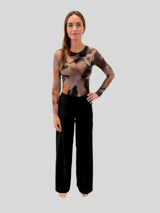 PRINTED MESH BODYSUIT NOA