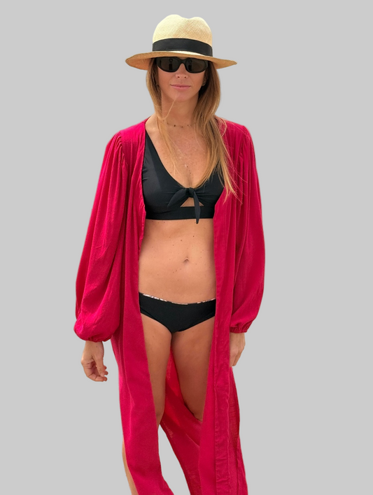 BEACH COVER-UP FUCSIA
