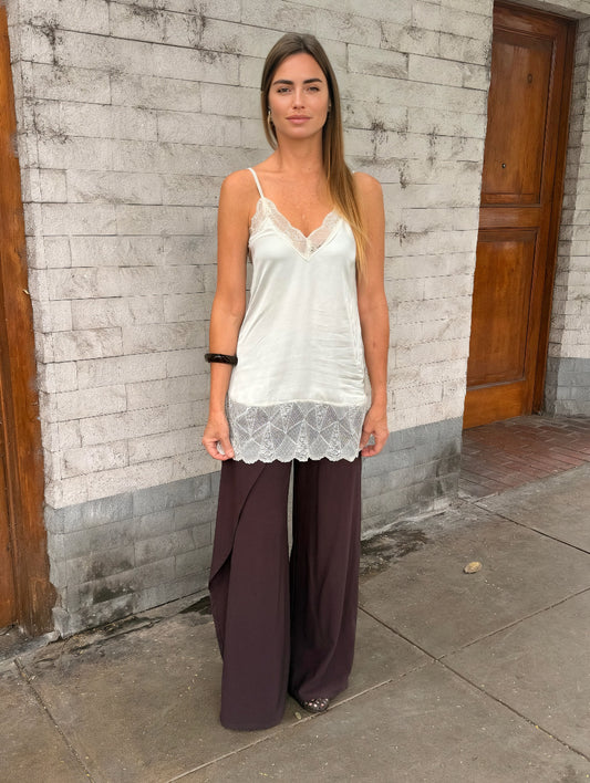 AMELIE LACE CAMI - PEARL SAGE