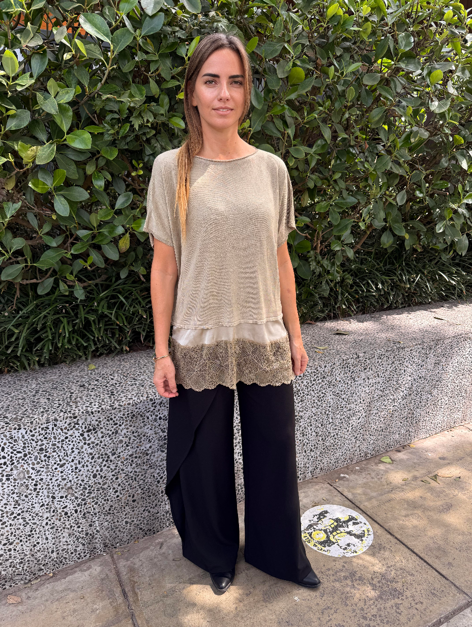 CAMILLE KNIT TOP - VANILLA MIST