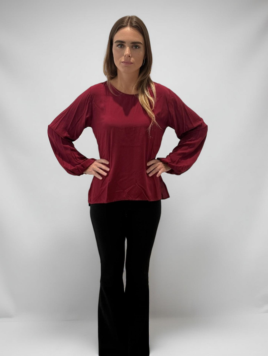 BASIC CHALICE BLOUSE BURGUNDY