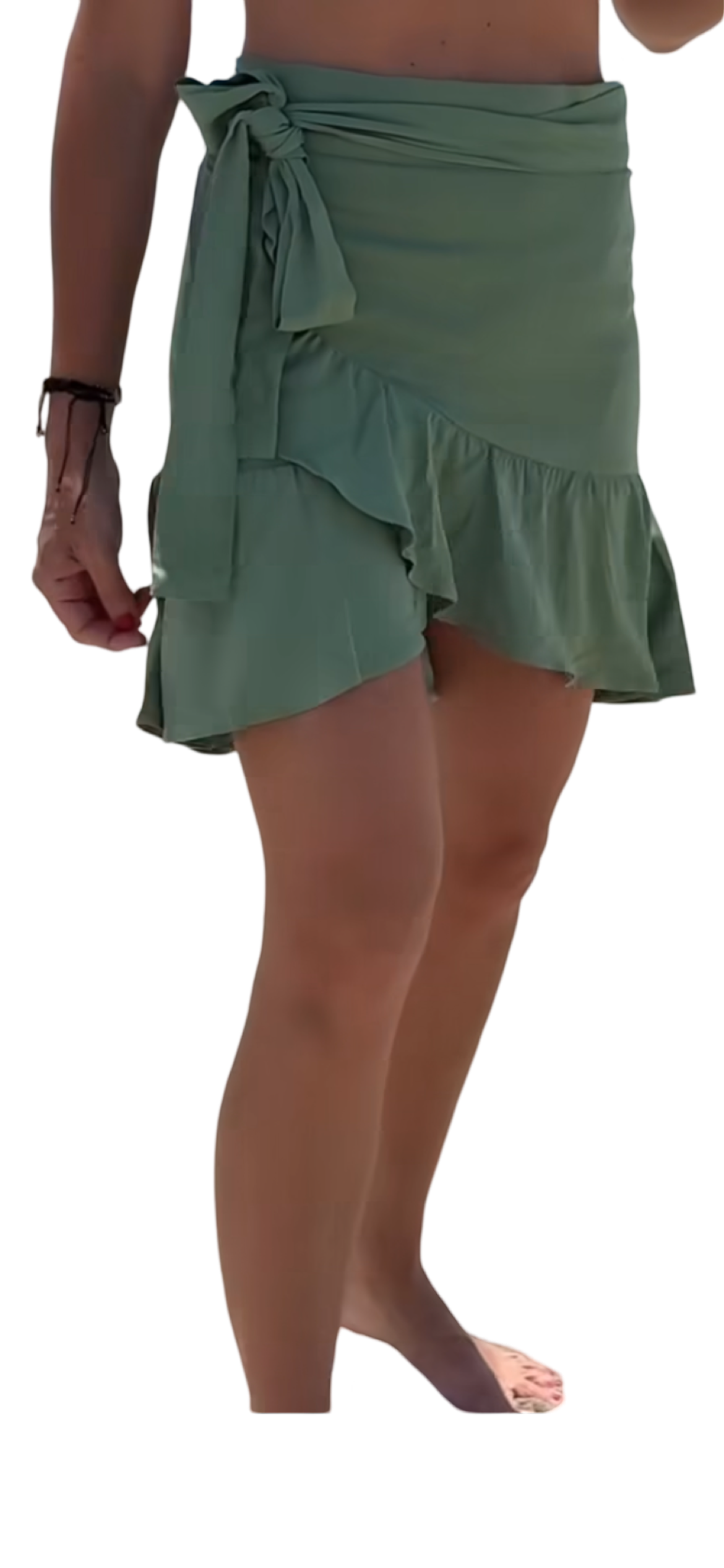 GREEN WRAP SKIRT