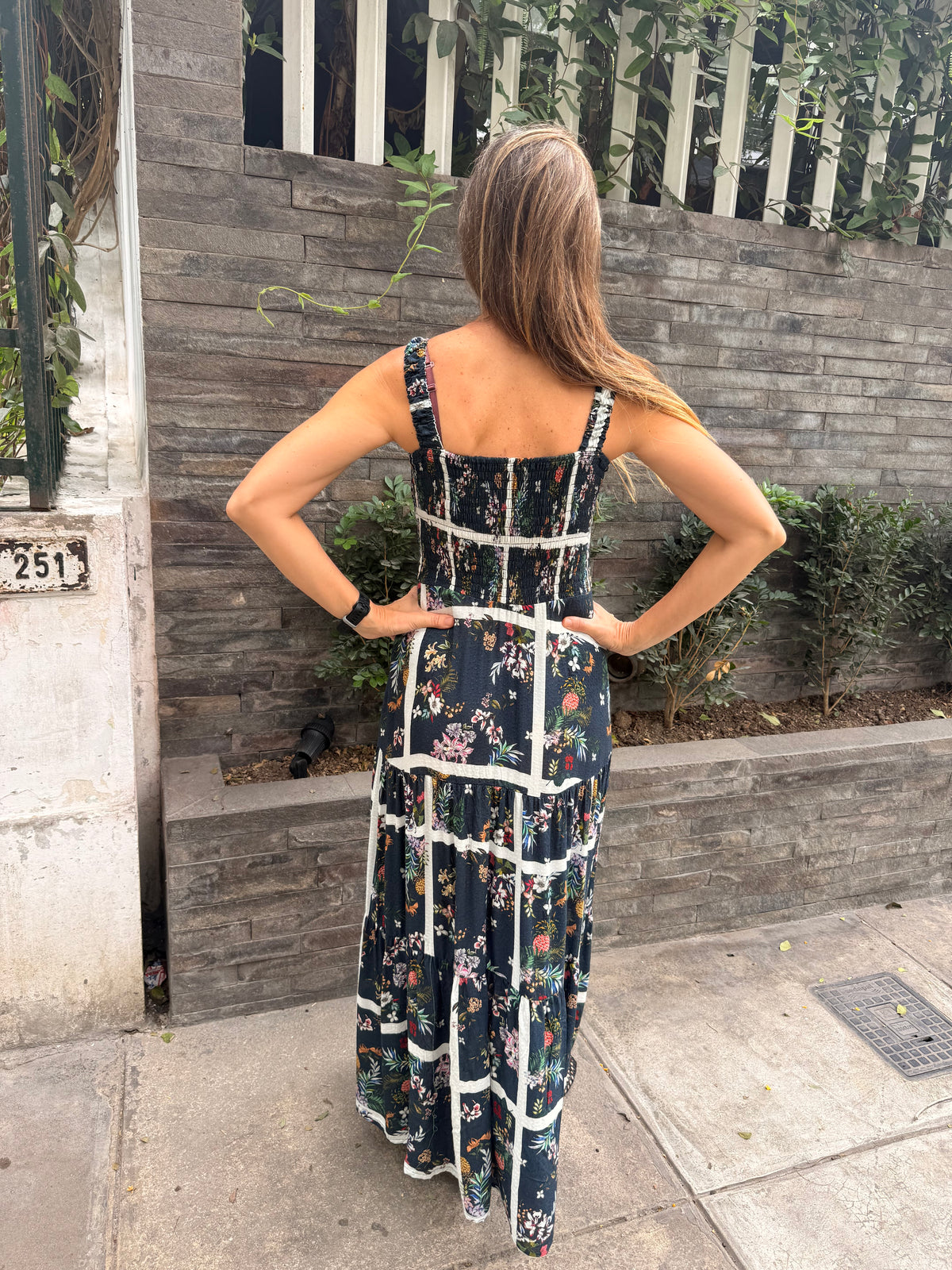 ELARA DRESS - Botanical Navy