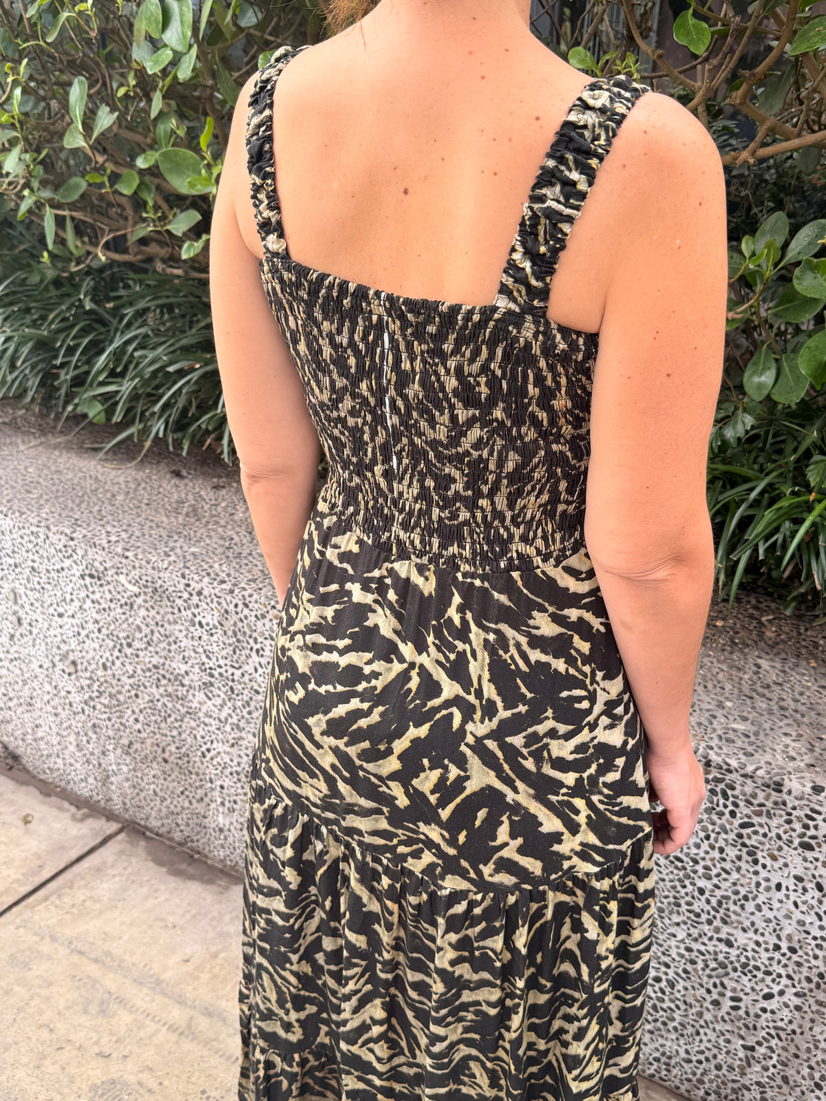 ELARA DRESS - Sand Zebra