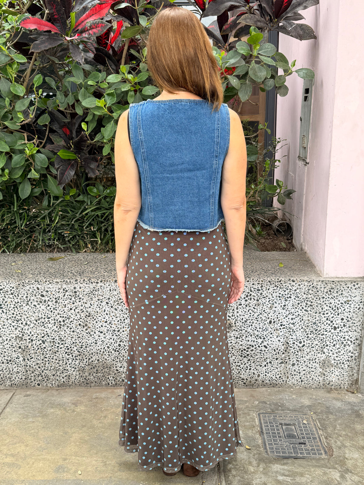 RAVENNA DENIM VEST – MID BLUE
