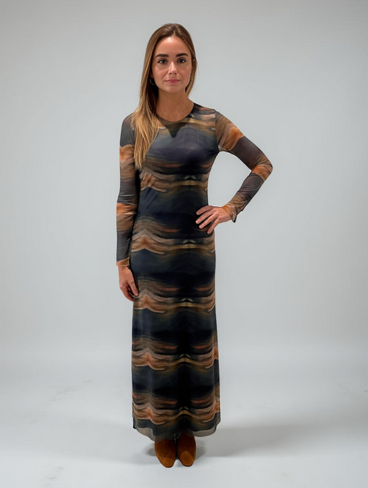 ANDREA PRINTED MESH DRESS