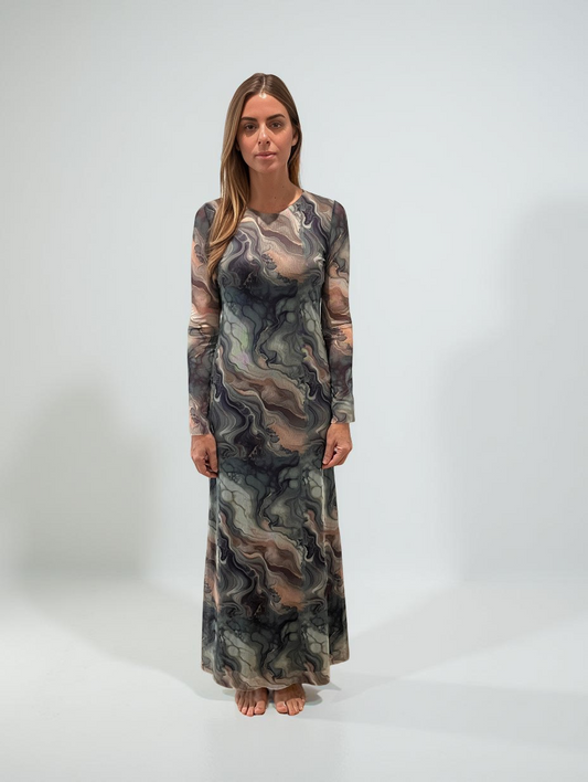 ALANA PRINTED MESH DRESS