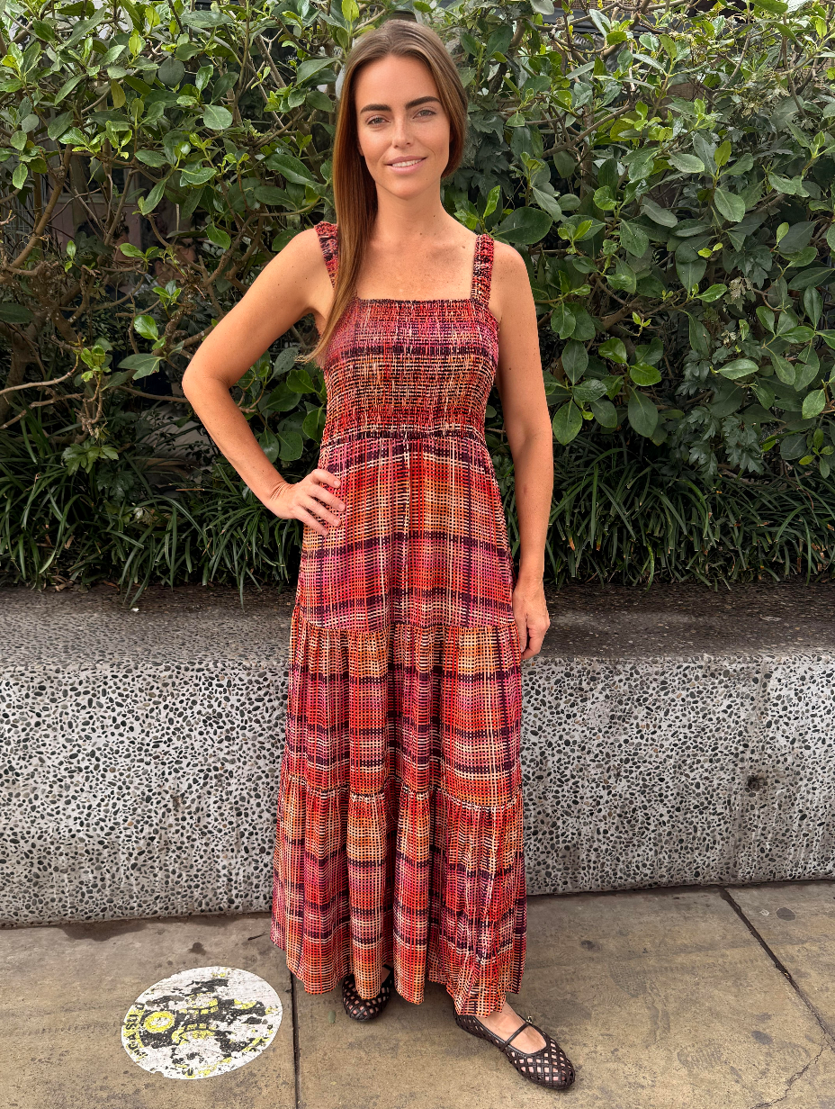 ELARA DRESS - Sunset Check