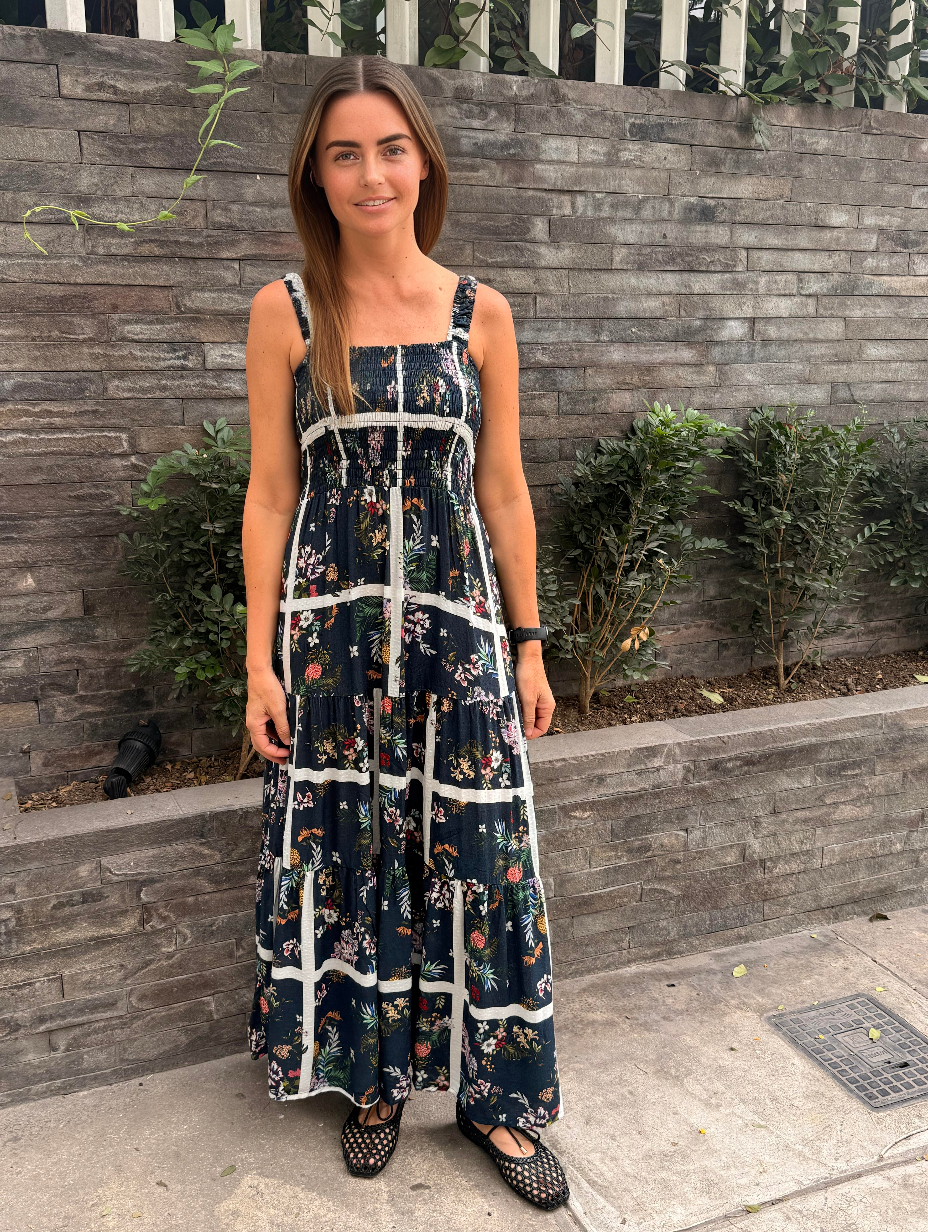ELARA DRESS - Botanical Navy