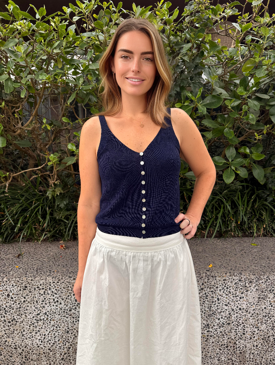 COMO TOP - Navy Blue